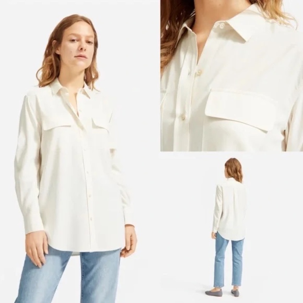 NWT Everlane Washable Silk Relaxed Shirt